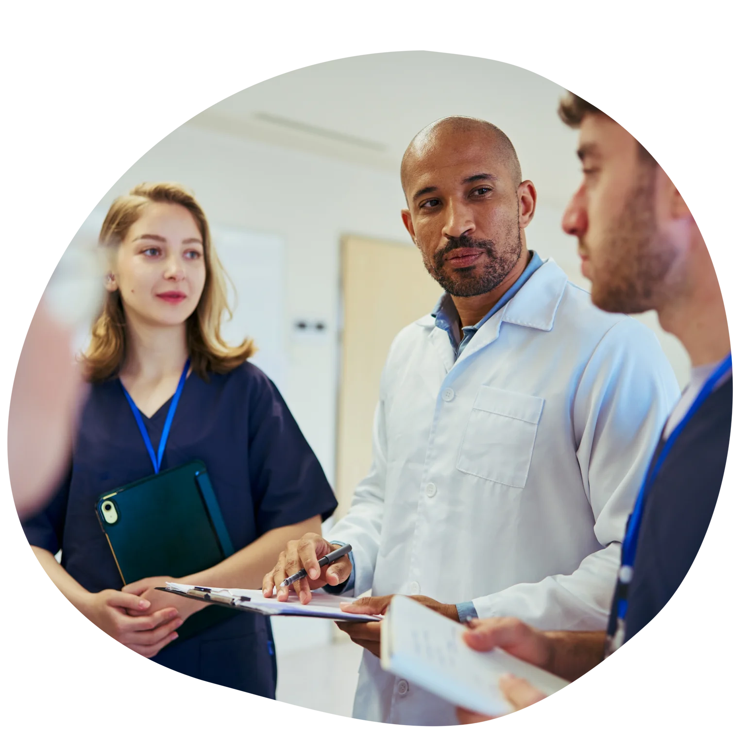 Healthcare professionals collaborating