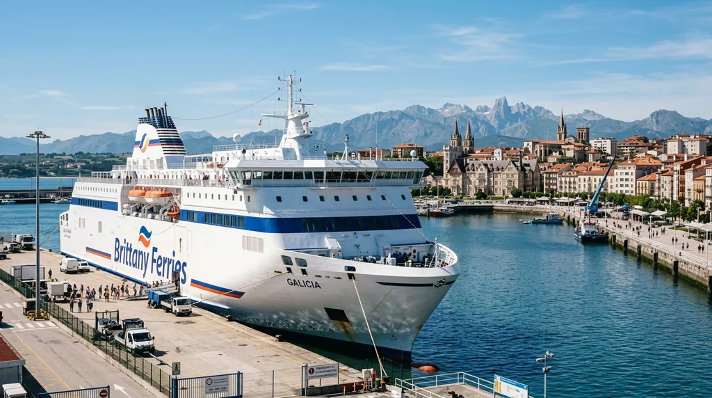 A ferry port on the northern coast of Spain.