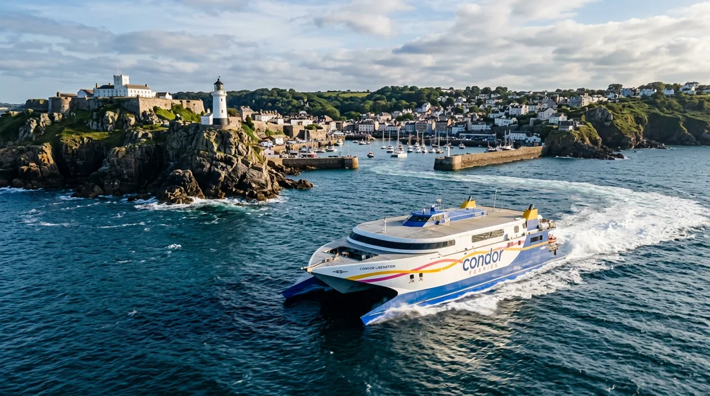A Condor ferry crossing to the Channel Islands.