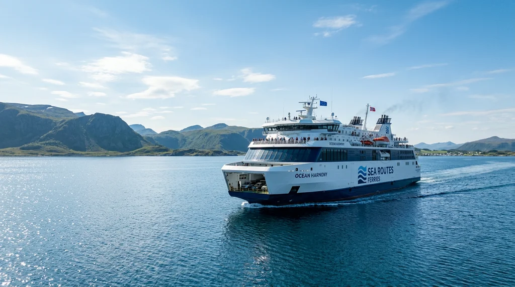 A ferry crossing, illustrating a collection of ferry travel guides.