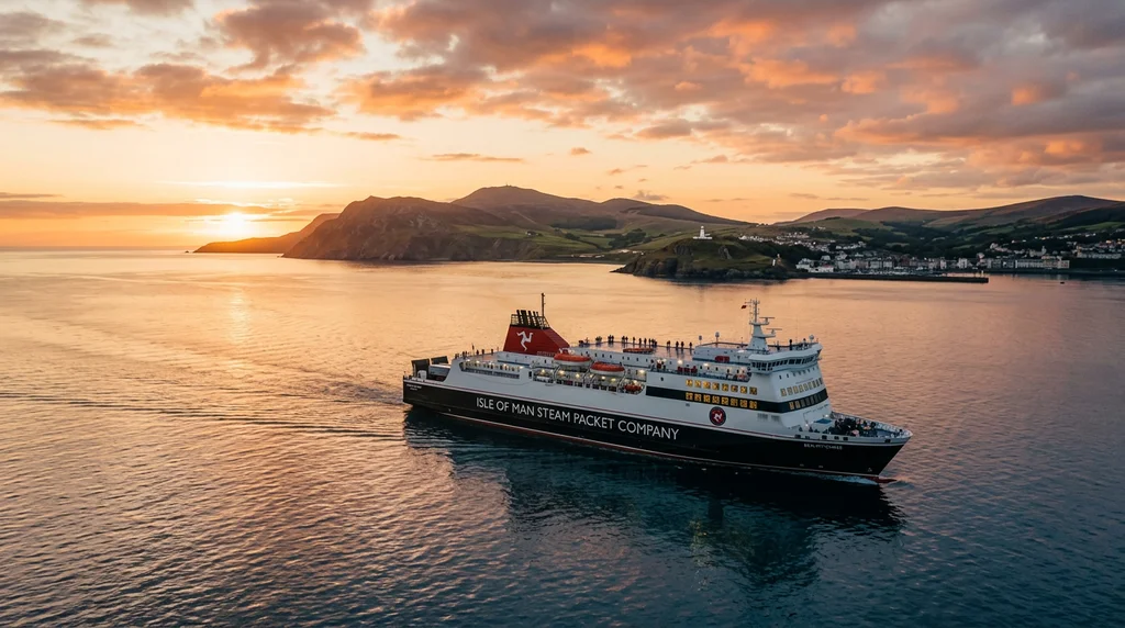 A ferry crossing the Irish Sea to the Isle of Man.