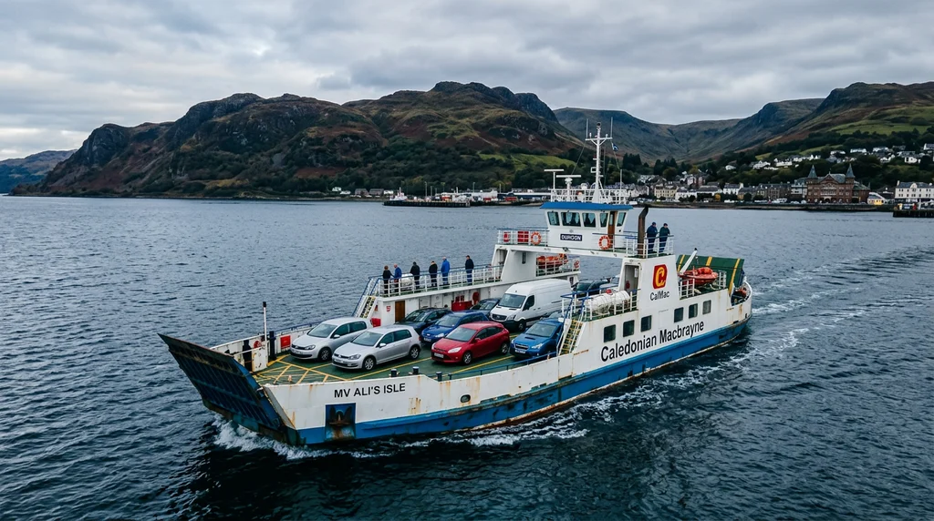 A Western Ferries car ferry crossing the Firth of Clyde to Dunoon.