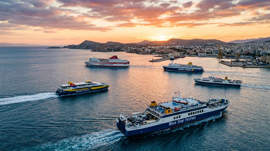 Ferries operated by the various companies serving UK and European routes.