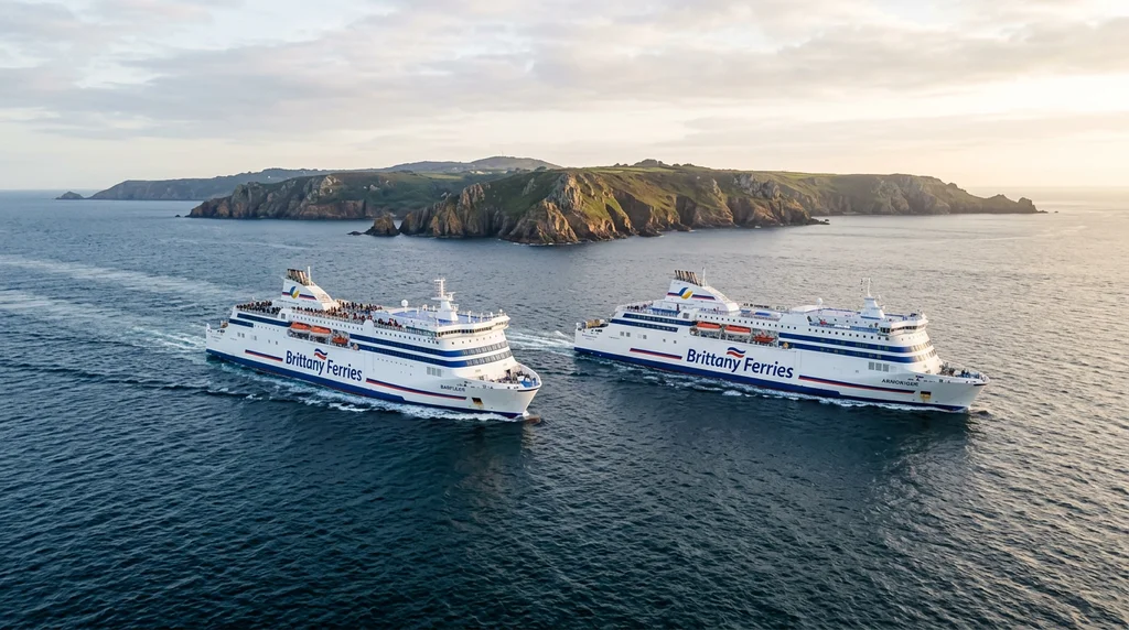 Ferries serving the Channel Islands of Jersey and Guernsey.