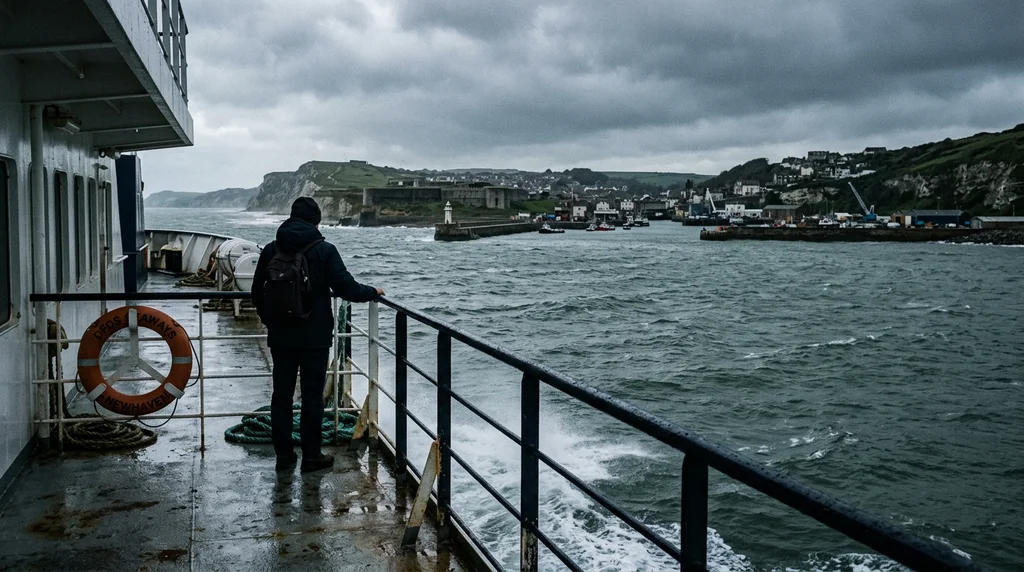 View from the ferry deck leaving Newhaven