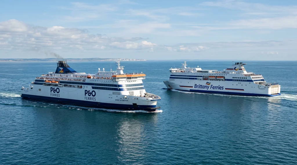 Ferries from the operators serving routes towards Belgium.