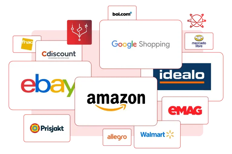 Price2Spy marketplace monitoring showing Amazon and other marketplace pricing