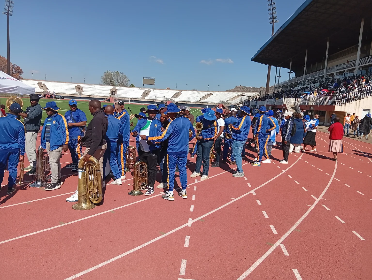 The Lesotho Police Band performing at the event