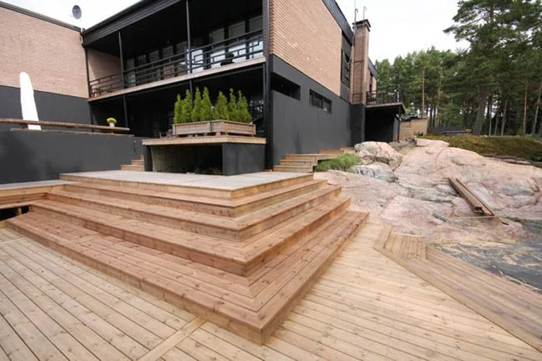 Terrace in rocky environment