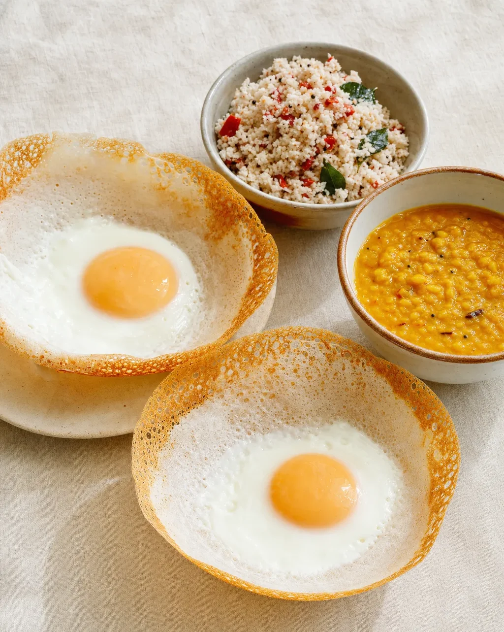 Sri Lankan Hoppers (Appa) Recipe — Plain and Egg Hoppers