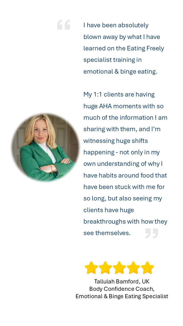 Testimonial from Tallulah Bamford, Body Confidence Coach